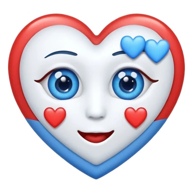 i want an heart eye emoji but with an blue and an white haert sticker
