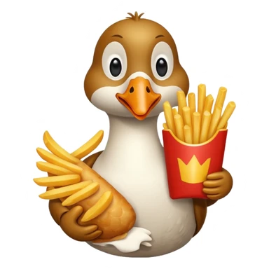GOOSE HOLDING FRENCH FRIES sticker
