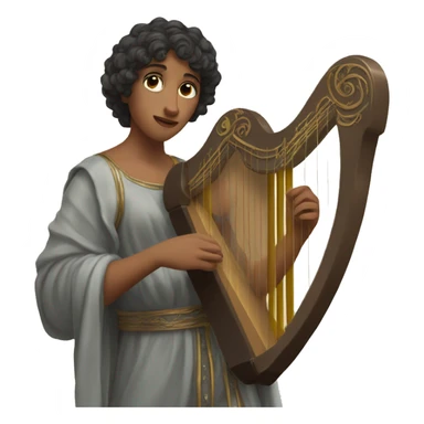 Sappho a harp in his hand sticker