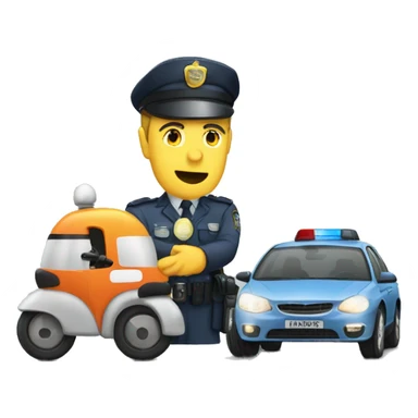 driver being fined by a traffic police officer sticker