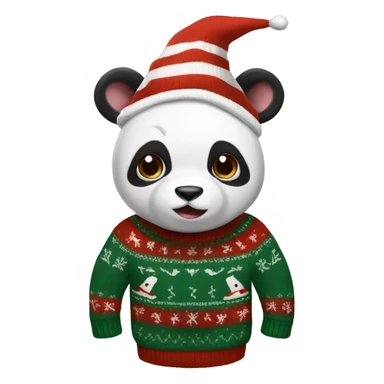 Panda shark in Christmas sweater  sticker