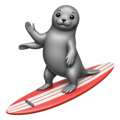 Seal riding a surfboard sticker