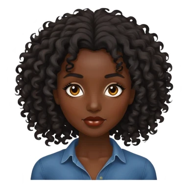 Alluring african woman curly black tousled hair sticker