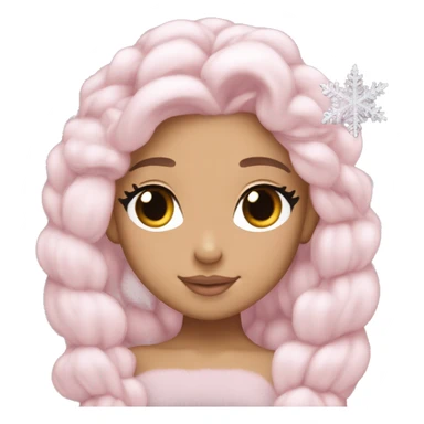 Ariana Grande sleeping light pink hair holding a snowflake sticker