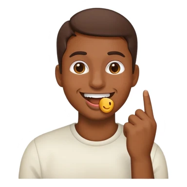emoji qui met son doigts dans sa bouche qui a l’air de recevoir un compliment  sticker