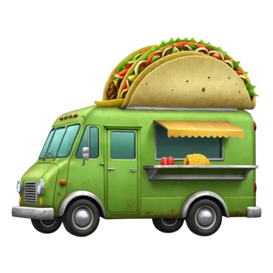 Green tacos truck. sticker