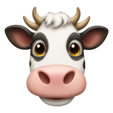 smiling cow face sticker