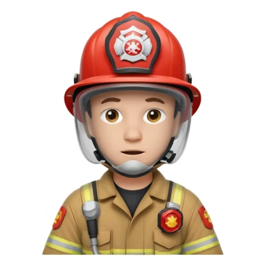 Firefighter with respiratory protection white color helmet sticker