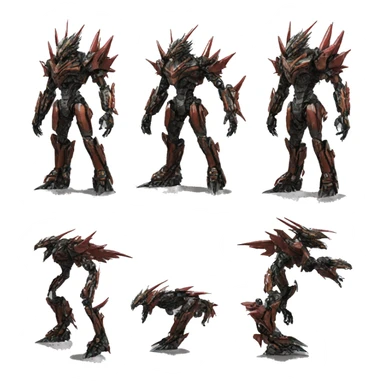 futuristic spiky dragon-Bionicle-mecha full body sticker