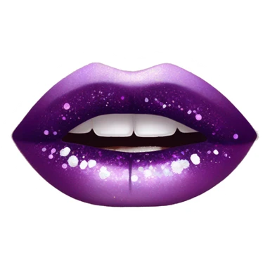 Purple ombre lip gloss with a lot of glitter sticker
