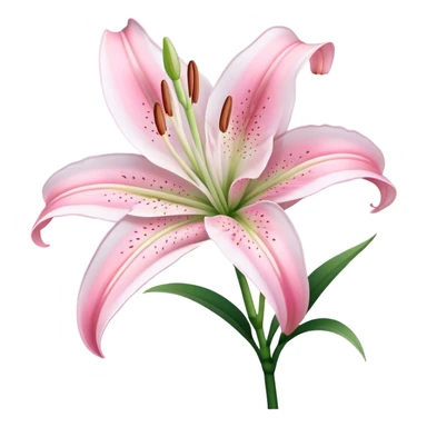 single Bi-Colored Oriental Lily, straight stem sticker