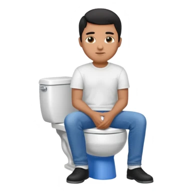 brown man on toilet sticker