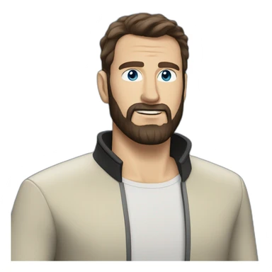 Handsome white man with Blue eyes brown hair and black beard startrek sticker