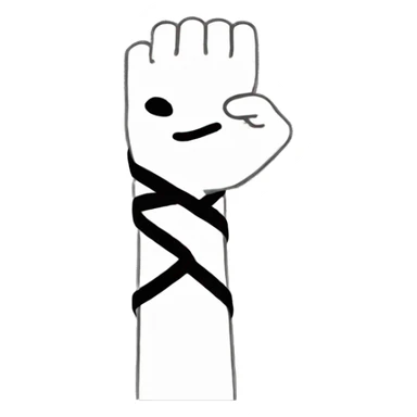 Black lines wrapped around the arm. Teffilin  sticker