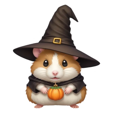 cute hamster wearing a witch hat sticker