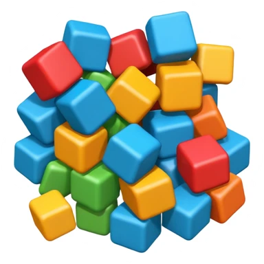 Block blast all forming an hexagon irregular but no hexagons, mized 3d sticker