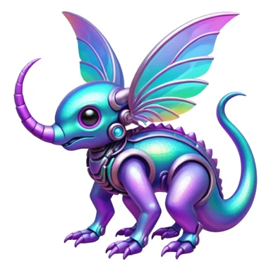 Futuristic complex iridescent aesthetic-scenery-Fakémon-creature sticker