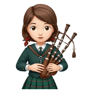 scotch girl playing bagpipe sticker