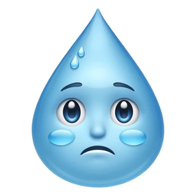 gota de agua con cara triste sticker