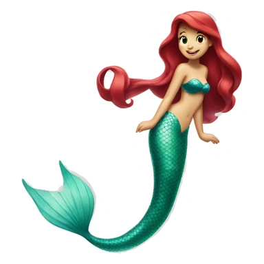 Ariel the little mermaid with her tail sticker