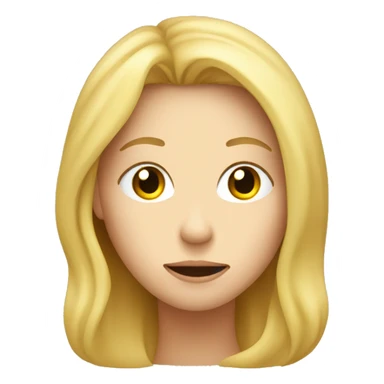 blonde face with question marks all around sticker