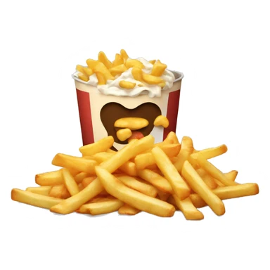 Poutine qui mange des chips sticker
