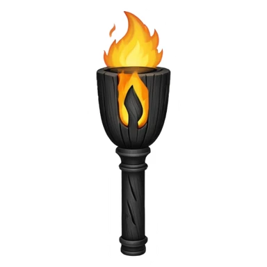 black wooden torch sticker