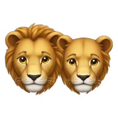 Two male lion cudding sticker