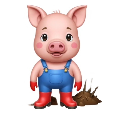Pig wearing rain boots  sticker