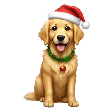 Golden retriever Christmas  sticker