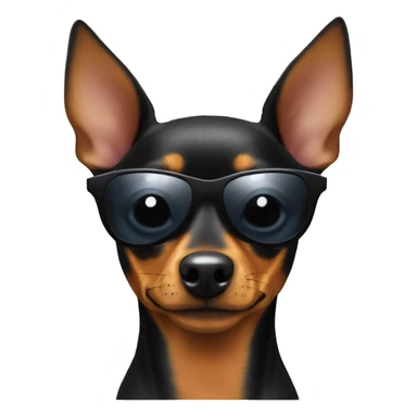 miniature pinscher with sunglasses sticker