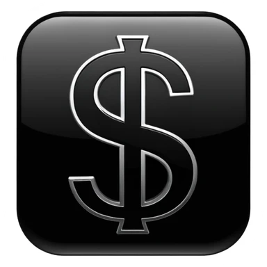 $ dollar black symbol sticker