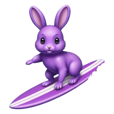 glitter purple cian bunny surf sticker