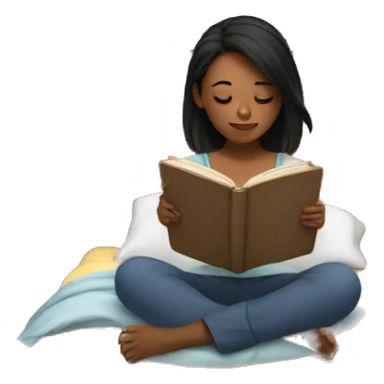 A girl reading in bed sticker