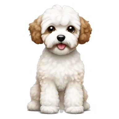 White and brown maltipoo  sticker