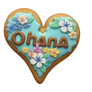 Cookie heart with ohana sticker