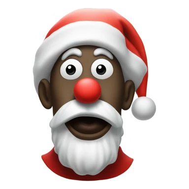 art the clown (terrifier iii in a santa hat, huge white nose with black and white face) sticker