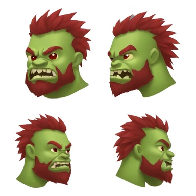 Berserker orc with red beard & red mohican sticker