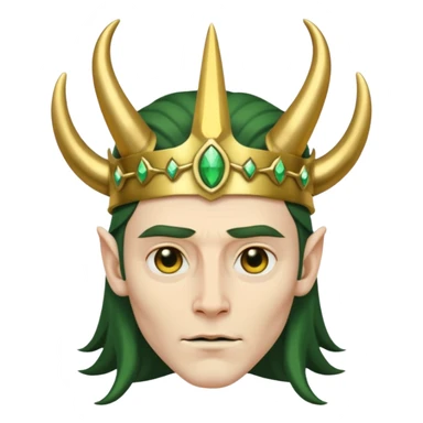 Loki with his horn crown sticker