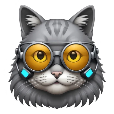 Cat wearing cyberpunk sunglasses sticker