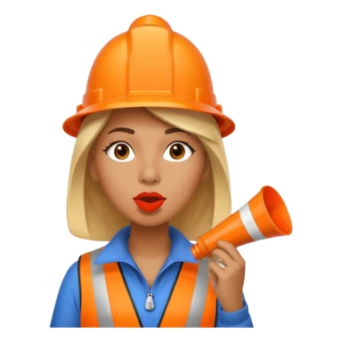 ağzında düdük kafasında huni olan kadın sticker