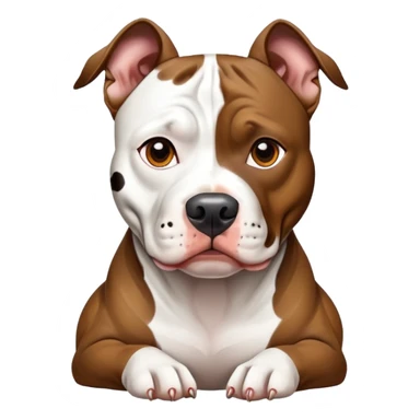 Brindle pit bull with spots of white on its face sticker