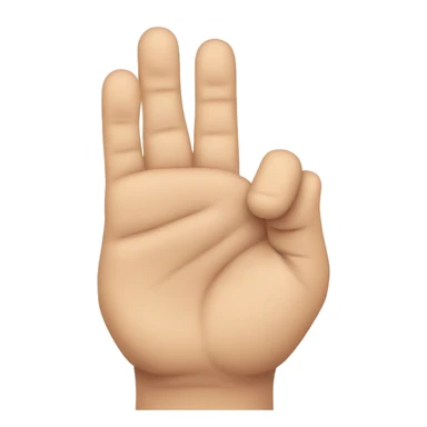 4 fingers up with thumb tucked, and looking at the knuckles of the hand  sticker