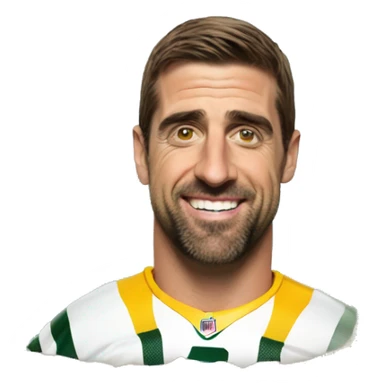 Aaron Rodgers on a beach  sticker