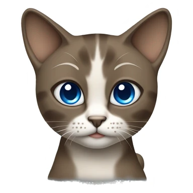 Dark Brown face - beige body and ears female thai cat with blue eyes  sticker