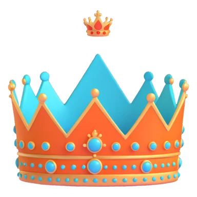 teal and orange royal crown sticker