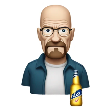 Walter white drinking a miller light sticker