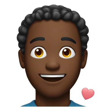 Black man  smiling and rolling his eyes with hearts around his head sticker