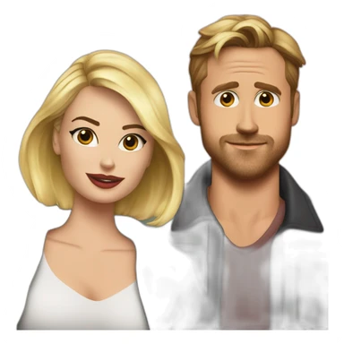 margot robbie and ryan gosling sticker