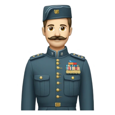 Un homme en costume militaire avec une petite moustache carré sticker